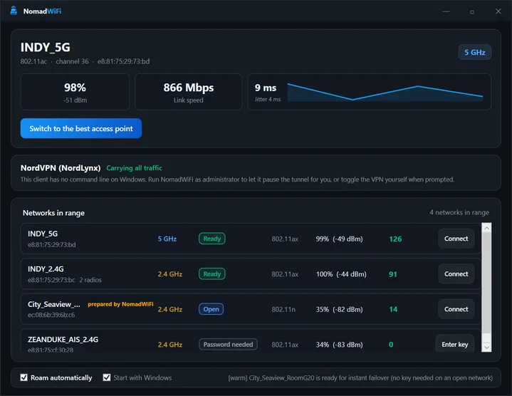 NomadWiFi desktop app