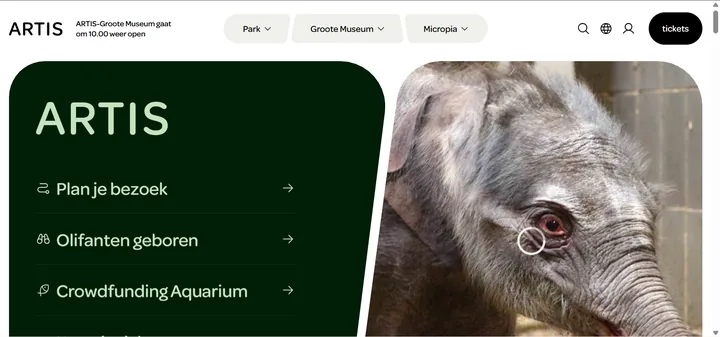 Artis ticketing interface